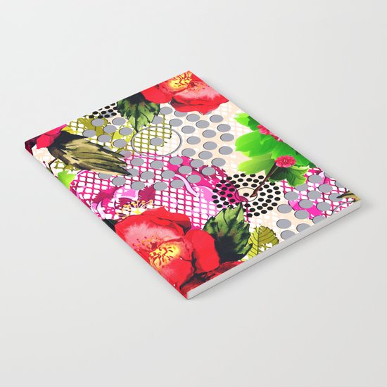 Flowers with Lace and Dots Notebook