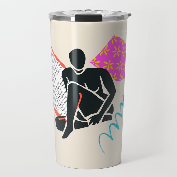 Abstract woman body collage art illustration Travel Mug