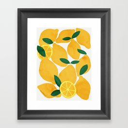 lemon mediterranean still life Framed Art Print
