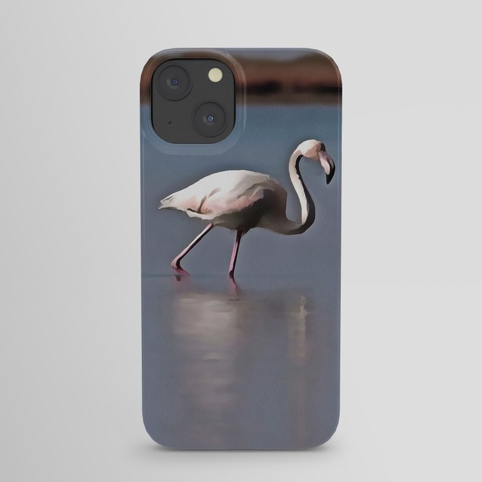 Lanky Legs In The Lake Flamingo Art iPhone Case