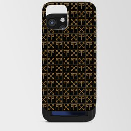 Black and Gold Aries symbol pattern. Digital Illustration Background iPhone Card Case