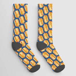 Bacon Egg & Cheese Pattern - Blue Socks