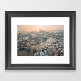 London at sunset from above Framed Art Print