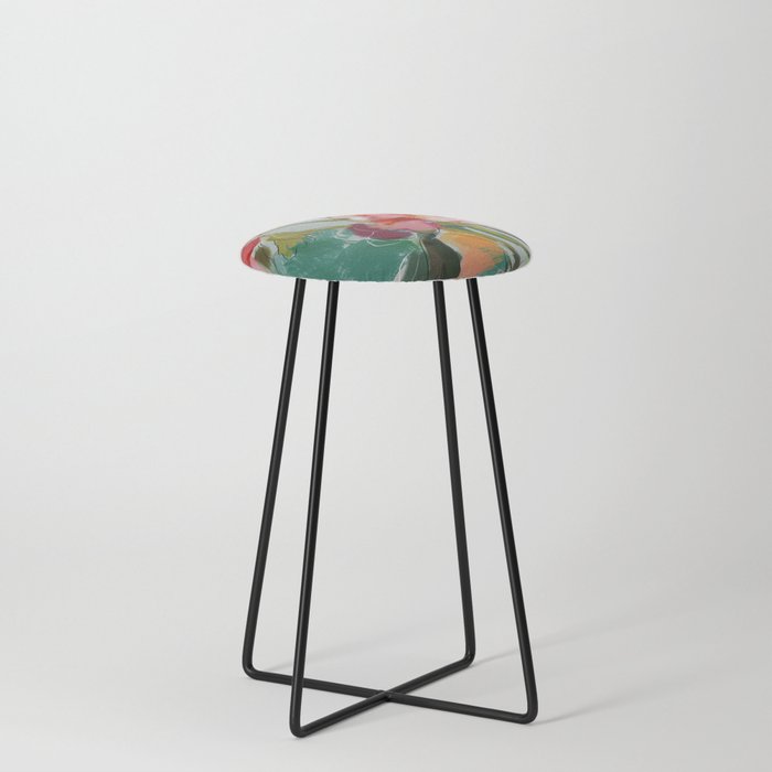 peonies abstract floral Counter Stool