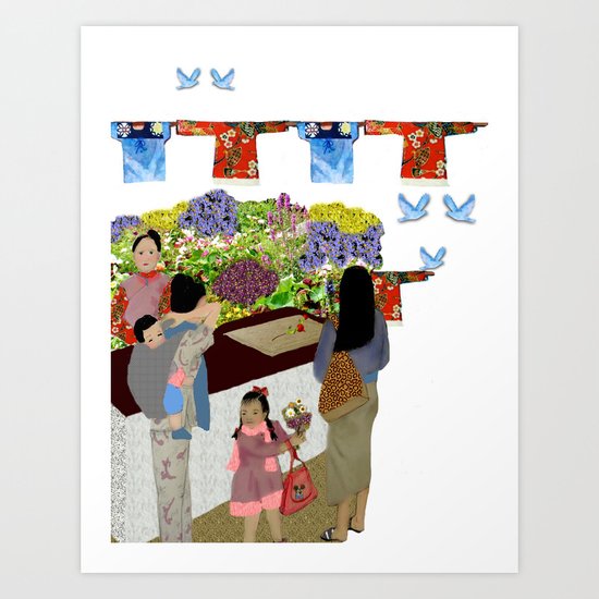 Happy Valley Flower Market Art Print