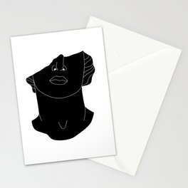 Greek statue face vintage black and white art print Stationery Card