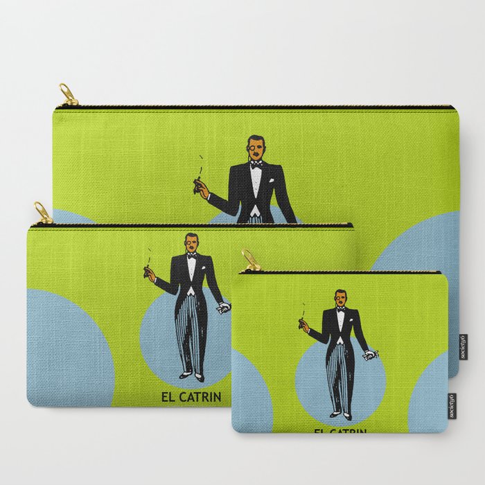 El Catrin Mexican Loteria Card Carry All Pouch Travel Pencil Pouch By Minerva Torres Guzman Set Of 3 Shefinds