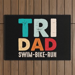 Tri Dad Swim Bike Run Outdoor Rug