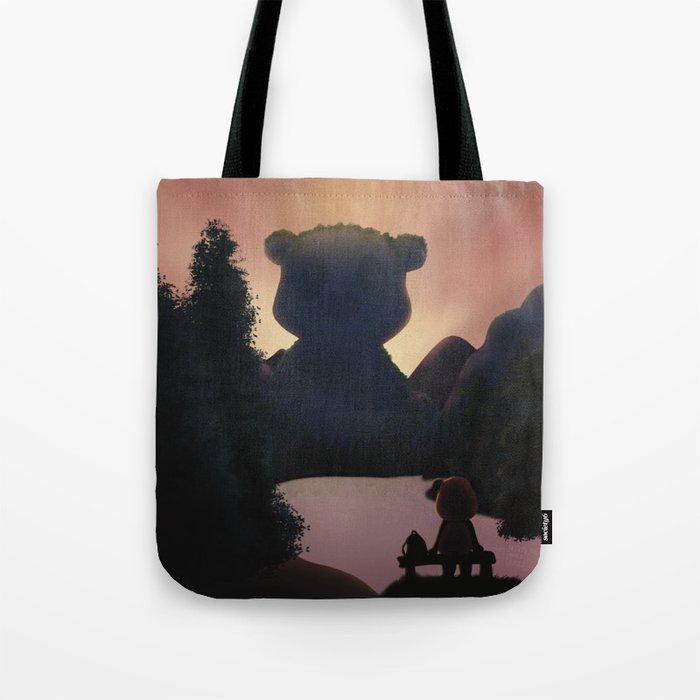 A Journey of a Lifetime | travel illustration of a panda bear  Tote Bag