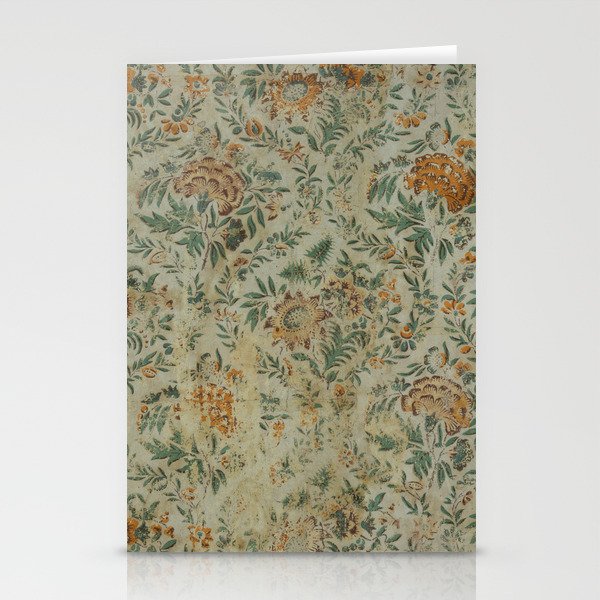 Distressed Antique Floral Chintz Pattern Stationery Cards