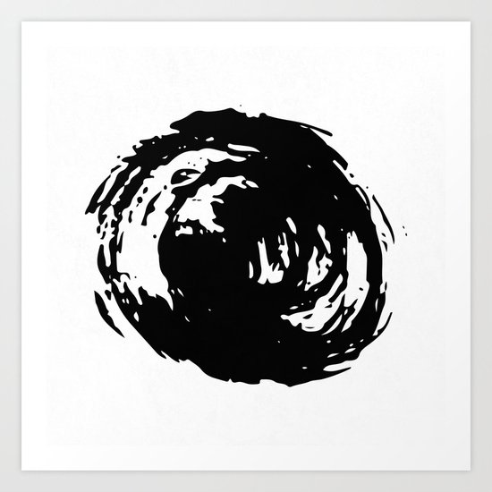 Whorl Black on White Art Print