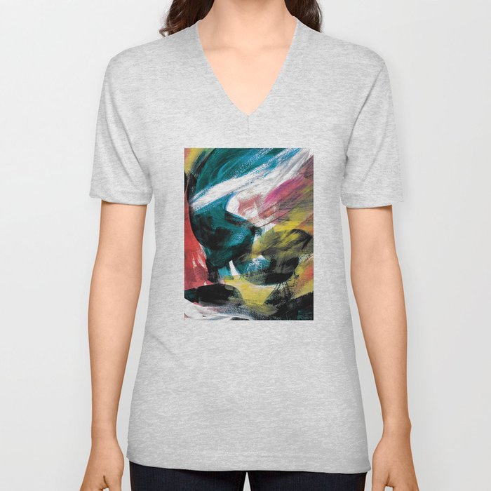 Abstract Artwork Colourful #3 V Neck T Shirt