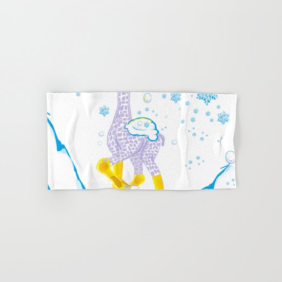 Winter is Coming - Midas is Ready - Christmas Lavender Giraffe Hand & Bath Towel