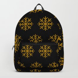 Golden Snowflakes Winter Christmas Holiday Xmas  Backpack