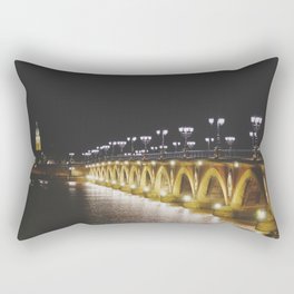 Pont de Pierre Bordeaux France | Film photography at night | Old stone bridge Rectangular Pillow