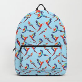 Simple Golden Red Macaws - Baby Blue Backpack