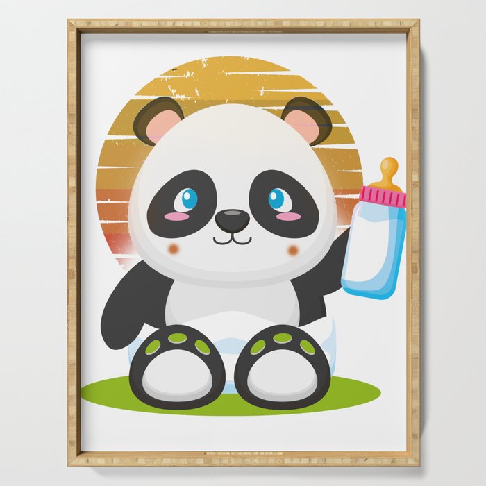 funny panda gift for a couple Serving Tray
