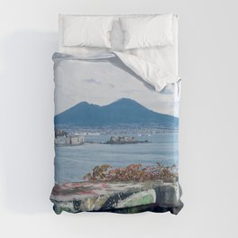 Colorful Vesuvio Naples Landscape Pompei Duvet Cover