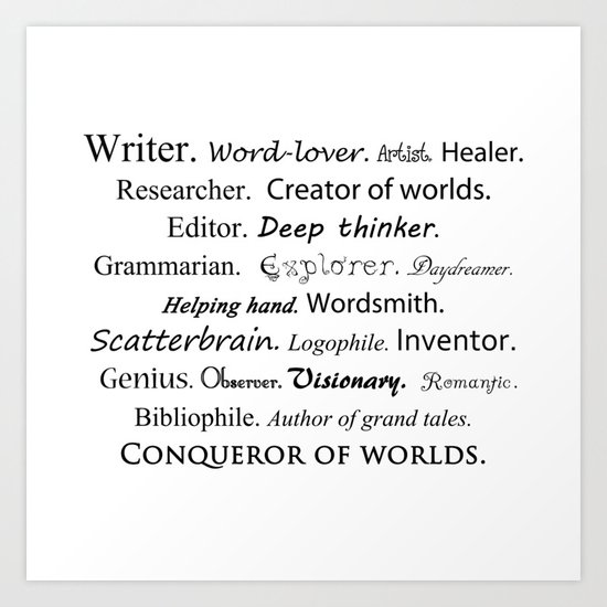 Writer Art Print