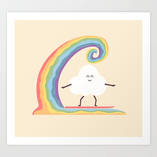 Rainbow Surf Art Print