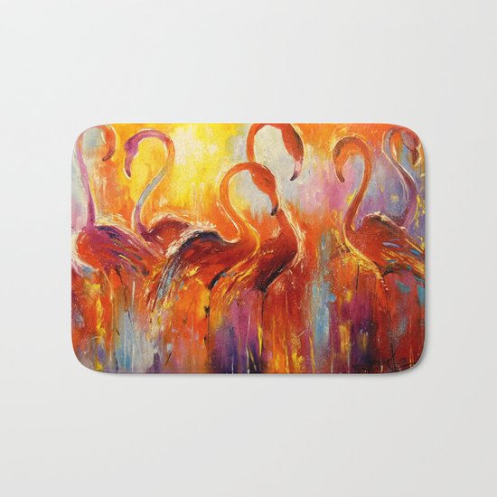 Graceful flamingos Bath Mat