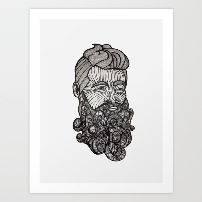 hipster beard drawing