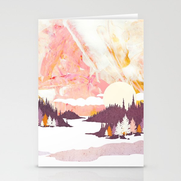 Winter Abstract Stationery Cards
