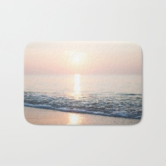 Calm Ocean -ocean, waves, sun, pastel Bath Mat