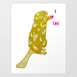 Beaver Love Art Print