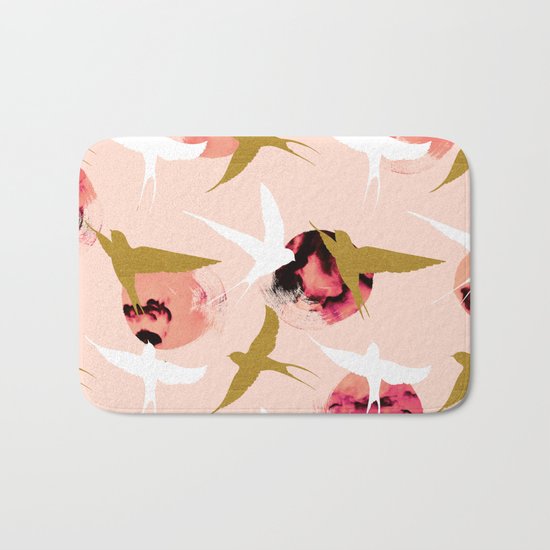 Bird flying with sunset Bath Mat