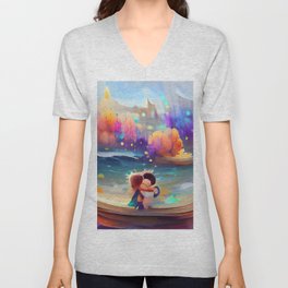 Hugged by the ocean III V Neck T Shirt