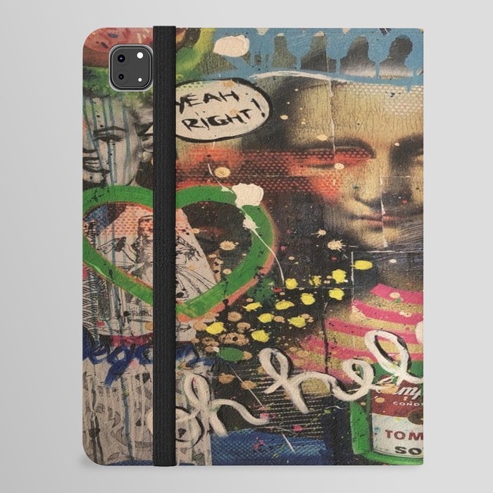 Street Art Style Mixed Media Collage iPad Folio Case