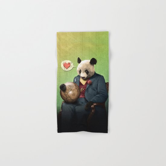 Wise Panda: Love Makes the World Go Around! Hand & Bath Towel