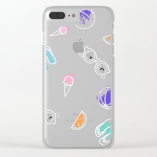 Summer in watercolors Clear iPhone Case