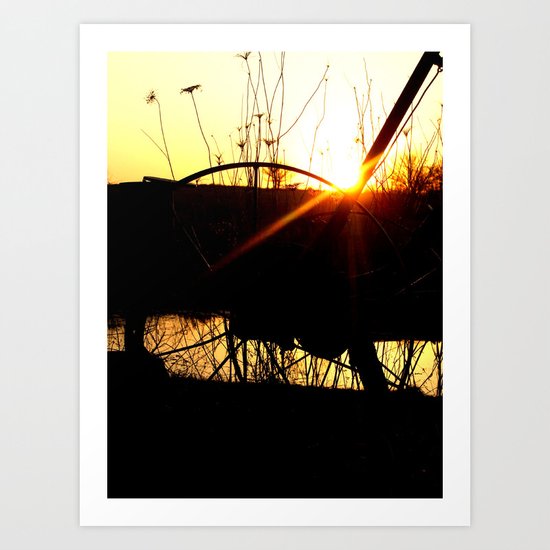 Sunset on the farm Art Print