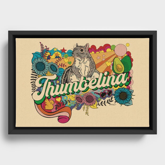 Little Thumbelina Girl: "Groovy Thumb" Framed Canvas