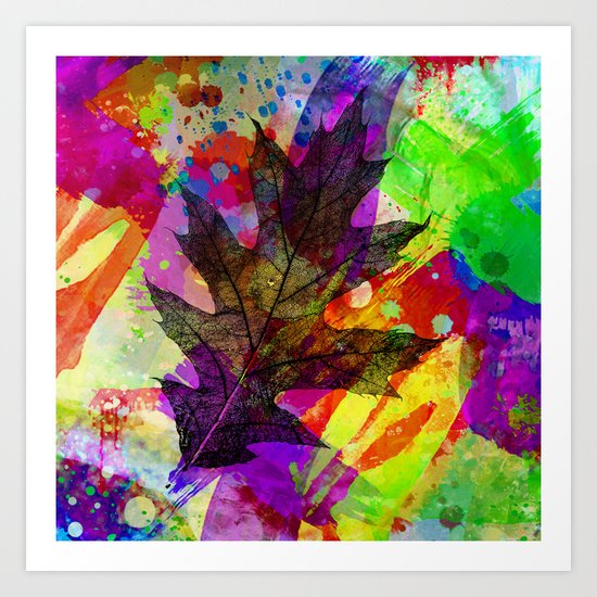 Splash leaf Art Print