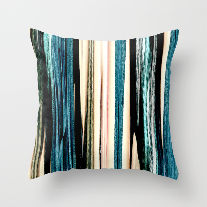 Blue Turquoise Black Grey Beige Pink Abstract Striped Pattern