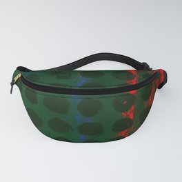 dark green and red paint dots daubs Fanny Pack