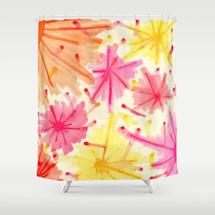 The Fireworks III Shower Curtain