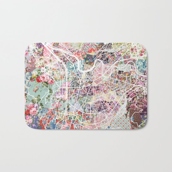 Grenoble map Bath Mat