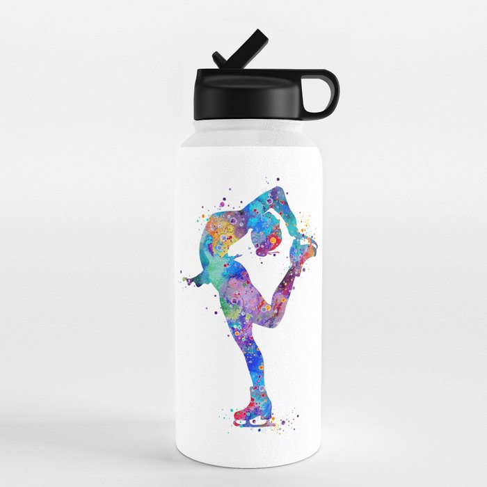 Girl Gymnastics Tumbling Watercolor Water Bottle by LotusArt
