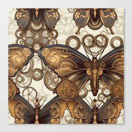 Steampunk #16 Seamless Butterfly Pattern Boho Trendy Shapes Art Prints Canvas Print