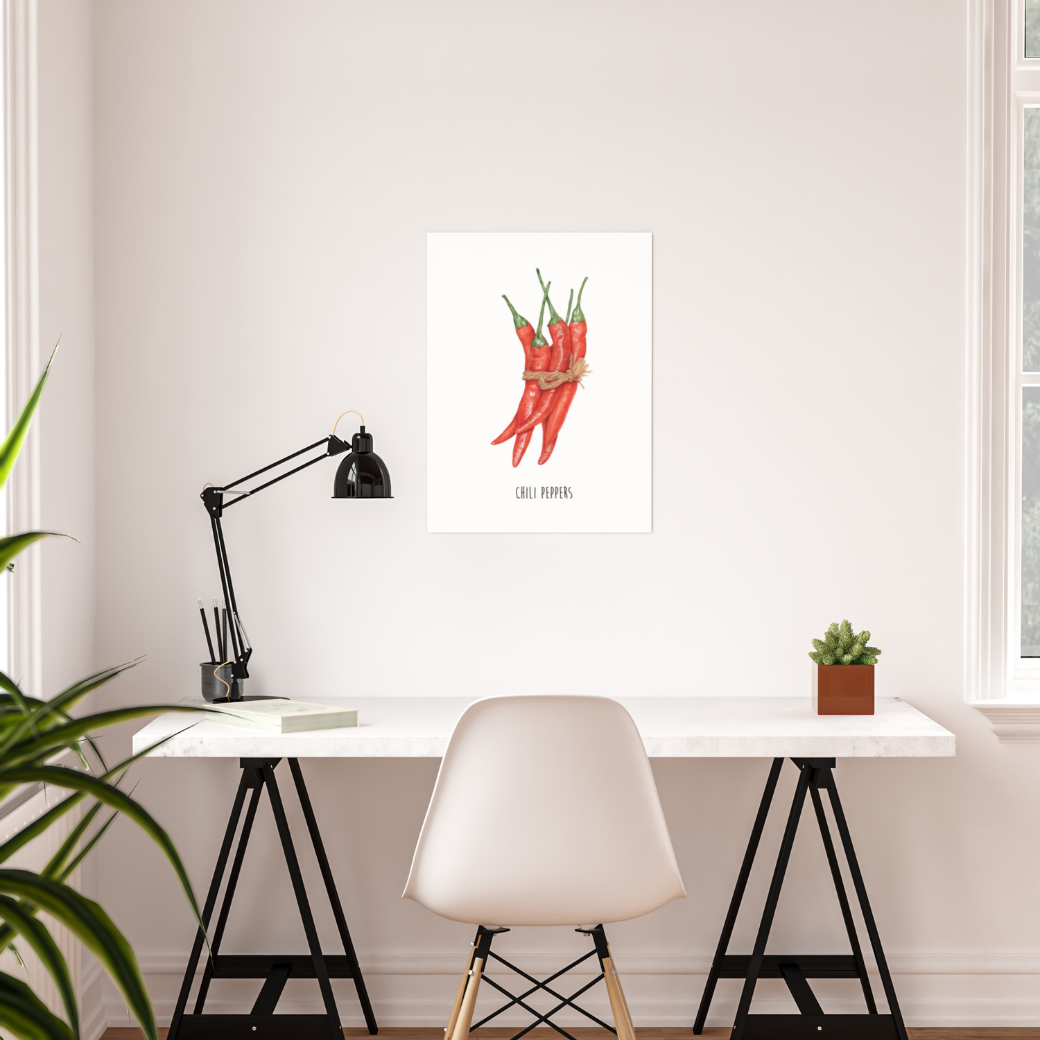 Chili Pepper Kitchen Poster Red Pepper Decor Illustration