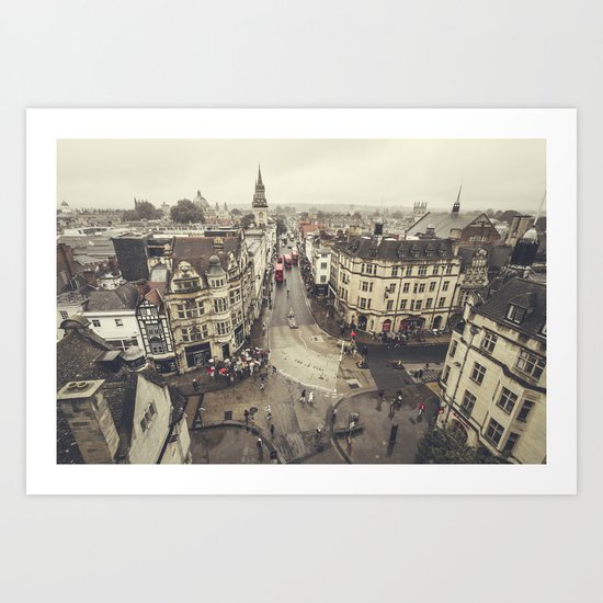 Red buses at Oxford Art Print