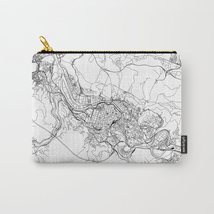 Bilbao White Map Carry-All Pouch