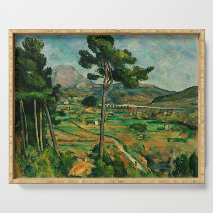 Mont Sainte-Victoire and the Viaduct of the Arc River Valley, Paul Cézanne Serving Tray