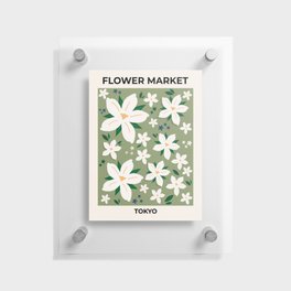Flower Market Print, Tokyo, Retro Wall Art, Floral Art, Abstract Flower Art, Aesthetic, Modern Decor Floating Acrylic Print