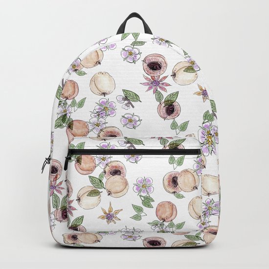 Watercolor pattern with apricots and flowers Backpack