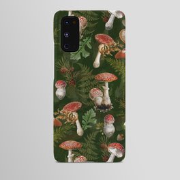 Vintage Dark Night Green Mushroom Forest Android Case